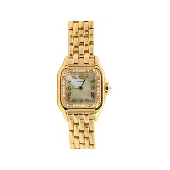 Cartier Panthere MOP 22mm Ref. 1280 2 Factory Diamond Bezel Watch in 18K Yellow Gold – Assay Jewelers