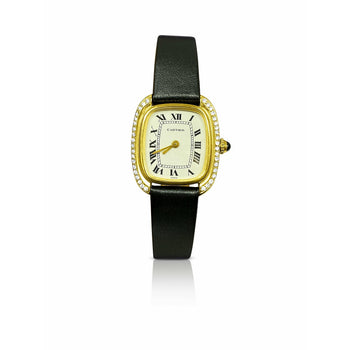 Cartier Paris Gondole 18K Gold Diamond Bezel White Dial Manual Wind Watch – Assay Jewelers
