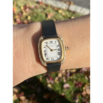 Cartier Paris Gondole 18K Gold Diamond Bezel White Dial Manual Wind Watch – Assay Jewelers