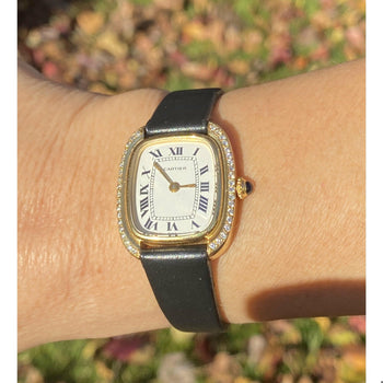 Cartier Paris Gondole 18K Gold Diamond Bezel White Dial Manual Wind Watch – Assay Jewelers
