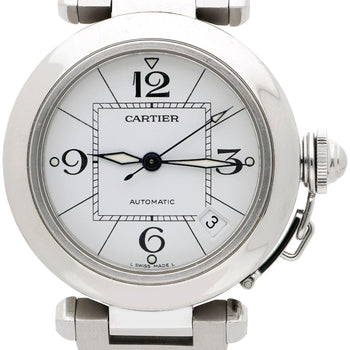 Cartier Pasha C W31074M7 35mm Steel White Arabic Dial Automatic Full Set Watch – Assay Jewelers