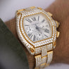 Cartier Roadster XL Chronograph 2619 in 18K Gold Diamond Set Watch