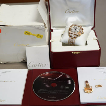 Cartier Roadster XL Chronograph 2619 in 18K Gold Diamond Set Watch – Assay Jewelers