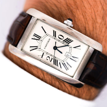 Cartier Tank Americaine 1741 White Gold Automatic Watch 20-year Service Edition – Assay Jewelers