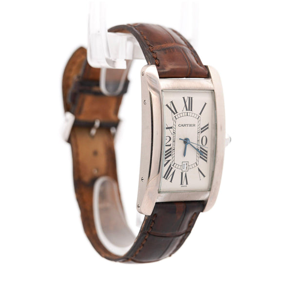 Cartier Tank Americaine 1741 White Gold Automatic Watch 20-year Service Edition