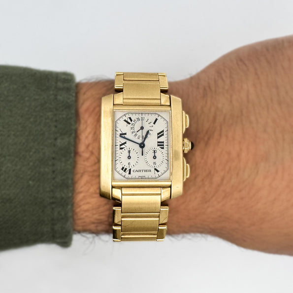 Cartier Tank Française 1830 Chronograph 18K Gold Watch