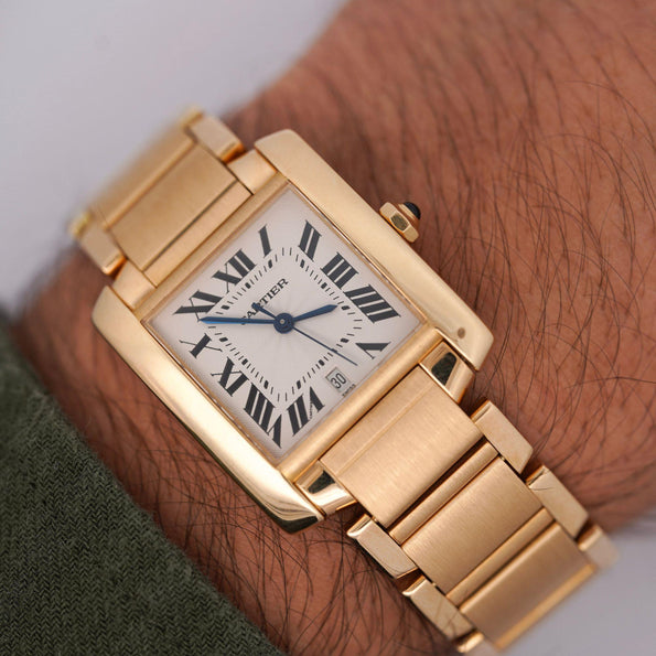Cartier Tank Francaise 28mm 18K Gold Automatic with Date Watch