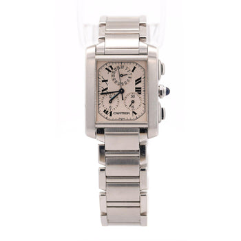 Cartier Tank Francaise Chronoflex Ref 2303 Stainless Steel Quartz Chrono Watch – Assay Jewelers