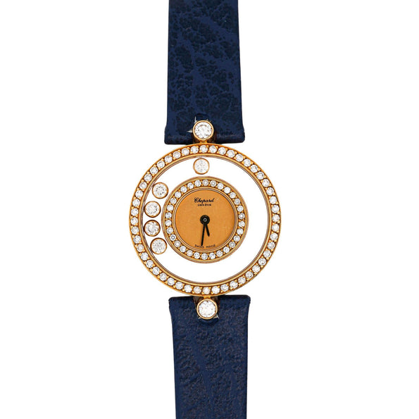 Chopard Happy Diamonds Sport Ref 4097 18K Yellow Gold Diamond Bezel Ladies Watch
