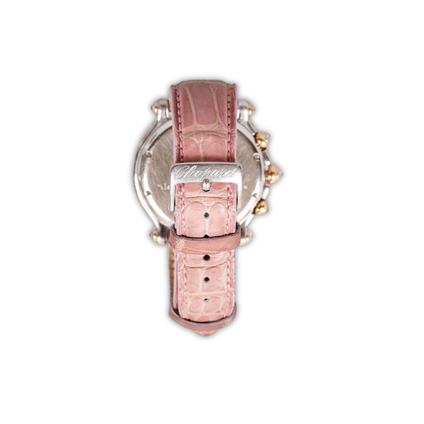 Chopard Happy Sport montre femme 40 mm en or 18K avec diamant rose, pochette et papiers