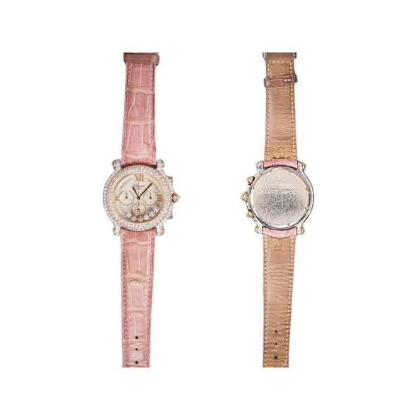 Montre Chopard Happy Sport Pink Diamond 40 mm pour femme en or 18 carats avec pochette/papiers