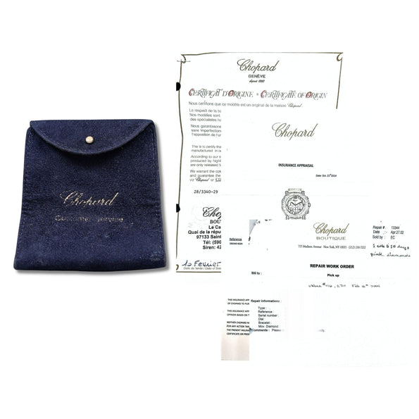 Montre pour femme Chopard Happy Sport 40 mm en or 18K avec diamant rose et pochette/papiers