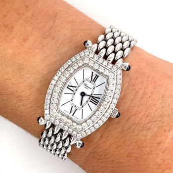 Chopard montre classique pour femme 10/6560-23 avec lunette sertie de diamants en or blanc 18 carats – Assay Jewelers