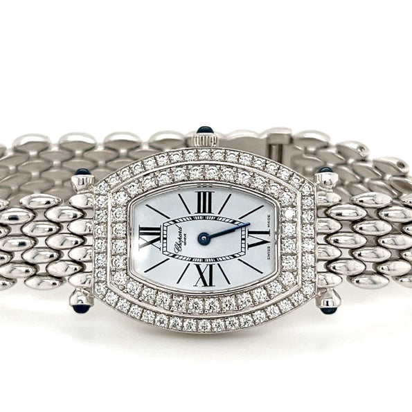 Chopard montre Classique femme 10/6560-23 avec lunette sertie de diamants en or blanc 18k