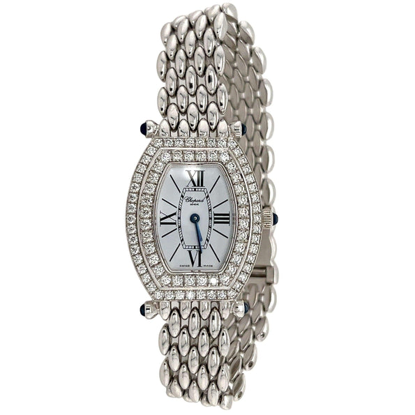 Chopard Montre classique femme 10/6560-23 avec lunette sertie de diamants en or blanc 18k