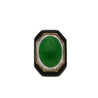 David Webb Signed Type A Fei Chui Jadeite Jade and Onyx Platinum & 18K Ring