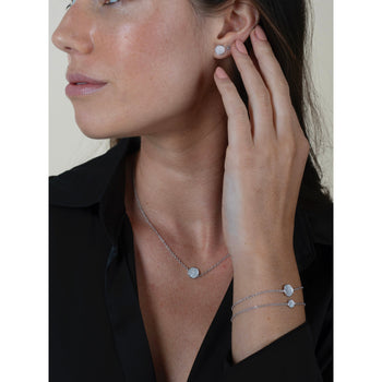 Diamond Pave Disc Floating Integral 18K White Gold Necklace – Assay Jewelers