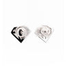 Diamond Shaped 2 CTTW Diamond Stud in 18K White Gold Earrings