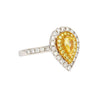 EGL Certified 1.05 Carat Fancy Vivid Yellow Diamond Pear Shape Ring