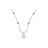 EGL Certified 5.02 Carat Pear Diamond Pendant and Diamond Halo & Sapphire Detail