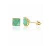 Emerald Cut Natural Emerald Stud Earrings in 18k Solid Yellow Gold