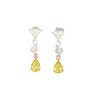 Fancy Vivid Yellow, Pink Diamond and GIA Diamond 18K Earrings