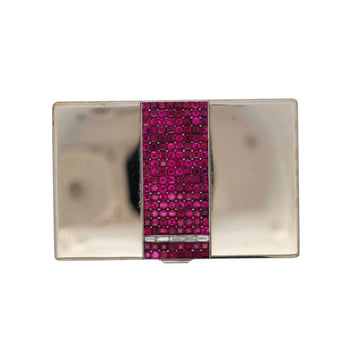French Art Deco 20 Carat Burma Ruby & Diamond Invisible Set Platinum Hinged Box – Assay Jewelers