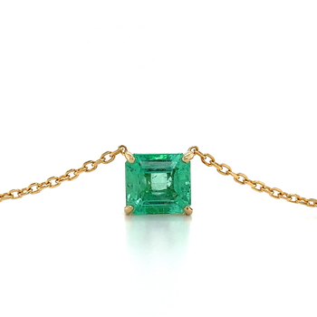 GIA Certified 4.38 Carat Colombian Emerald in 18K Gold Floating Connecting Necklace – Assay Jewelers