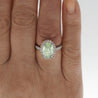 GIA 3.3 Carat Fancy Green-Yellow Oval Diamond Halo 18K Gold Ring