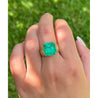 GIA 8.64 Ct Colombian Emerald & Diamond Men's Ring 18K Gold