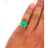 GIA 8.64 Ct Colombian Emerald & Diamond Men's Ring 18K Gold