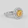 GIA Cert. 1.65 Carat Fancy Intense Yellow Diamond Double Halo Ring