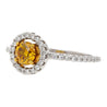 GIA Certified 0.46 Carat Fancy Deep Orange Yellow Diamond Engagement Ring