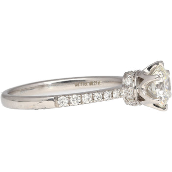 GIA Certified 0.51 Carat Round Cut Diamond 18K White Hidden Halo Engagement Ring – Assay Jewelers