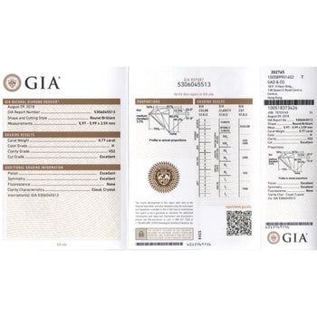 GIA Certified 0.51 Carat Round Cut Diamond 18K White Hidden Halo Engagement Ring – Assay Jewelers