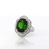 GIA Certified 10.47 Carat Green Oval Cut Tourmaline & Diamond in Platinum Cocktail Ring