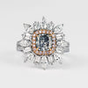 GIA-zertifizierter 1,01 Karat Fancy Blue Diamant, Pink Diamant und Diamant 18K Ring