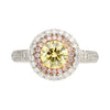 GIA Certified 1.01 Carat Round Cut Fancy Yellow Diamond Ring