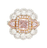 GIA Certified 1.07 Carat Fancy Light Purplish Pink Diamond Halo Cocktail Ring