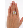 GIA Certified 1.15 Carat Radiant Cut Fancy Intense Yellowish Green Diamond Ring With Pink/White Side Stones