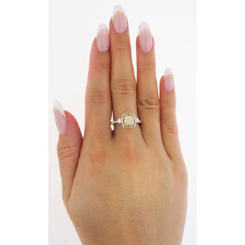 GIA Certified 1.24 Carat Radiant Cut Yellow (Y-Z) Diamond Engagement Ring in 18K White Gold – Assay Jewelers