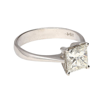 GIA Certified 1.64 Carat Princess Cut Diamond In Tiffany Setting 18K White Gold Ring – Assay Jewelers