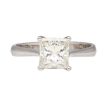 GIA Certified 1.64 Carat Princess Cut Diamond In Tiffany Setting 18K White Gold Ring – Assay Jewelers
