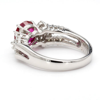GIA Certified 2 Carat Burma Ruby Diamond Platinum Cocktail Ring – Assay Jewelers