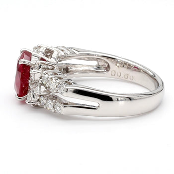 GIA Certified 2 Carat Burma Ruby Diamond Platinum Cocktail Ring – Assay Jewelers