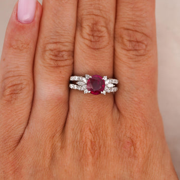 GIA Certified 2 Carat Burma Ruby Diamond Platinum Cocktail Ring – Assay Jewelers