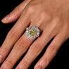 GIA Certified 2.02 Carat Cushion Cut Fancy Greenish Yellow Diamond Ring