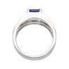 GIA Certified 2.23 Carat Square Cut Blue Sapphire Men's Matte Finish 18K Ring