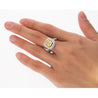 GIA Certified 2.35 Fancy Yellow Diamond Ring With 1.0 CTW Diamond Cluster in 18K White Gold