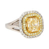 GIA Certified 2.79 Carat Fancy Light Yellow Radiant Cut Diamond 18K Gold Ring